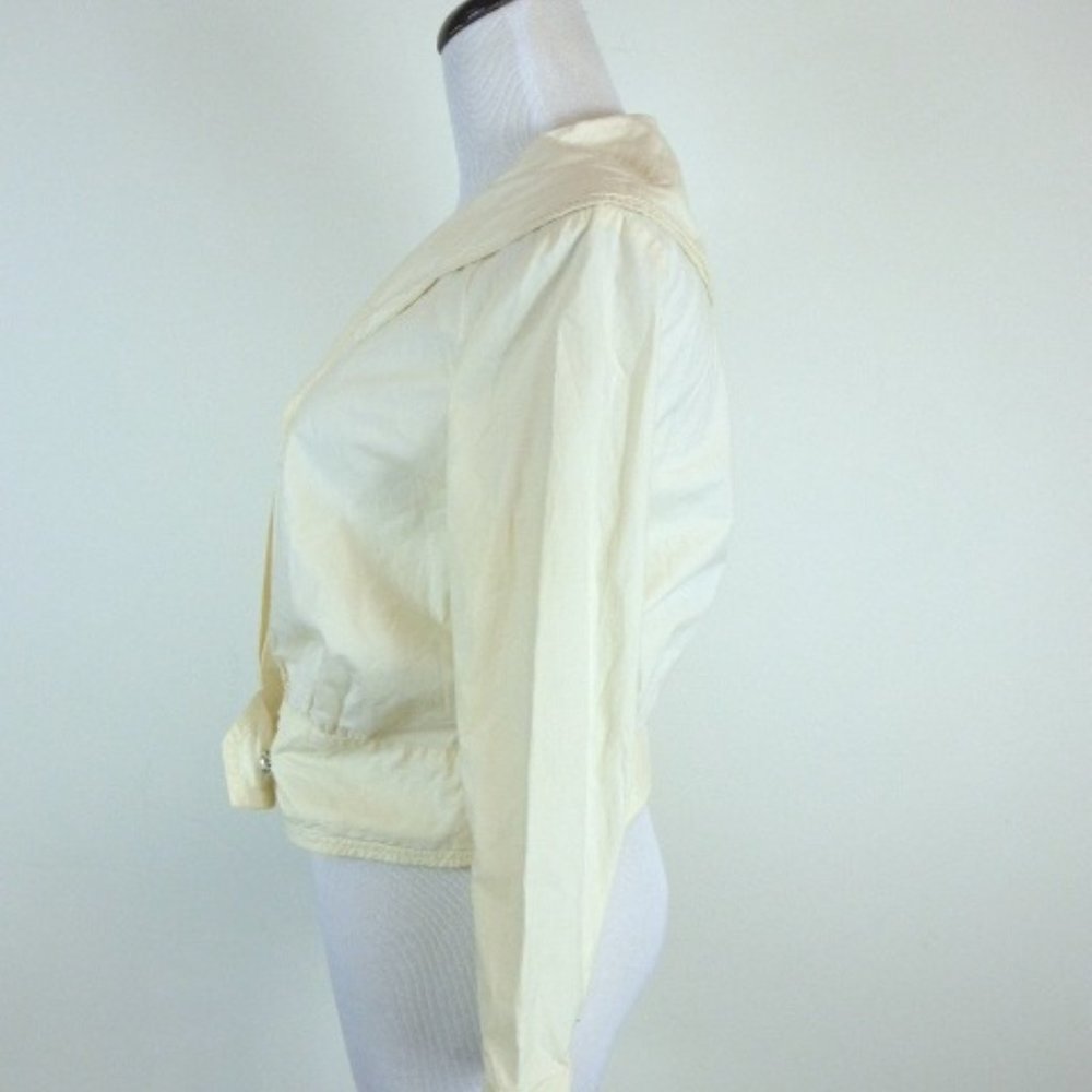 SEE BY CHLOE COTTON BUTTON FRONT snap self belt JACKET 6 made in Italy cream - Picture 4 of 7